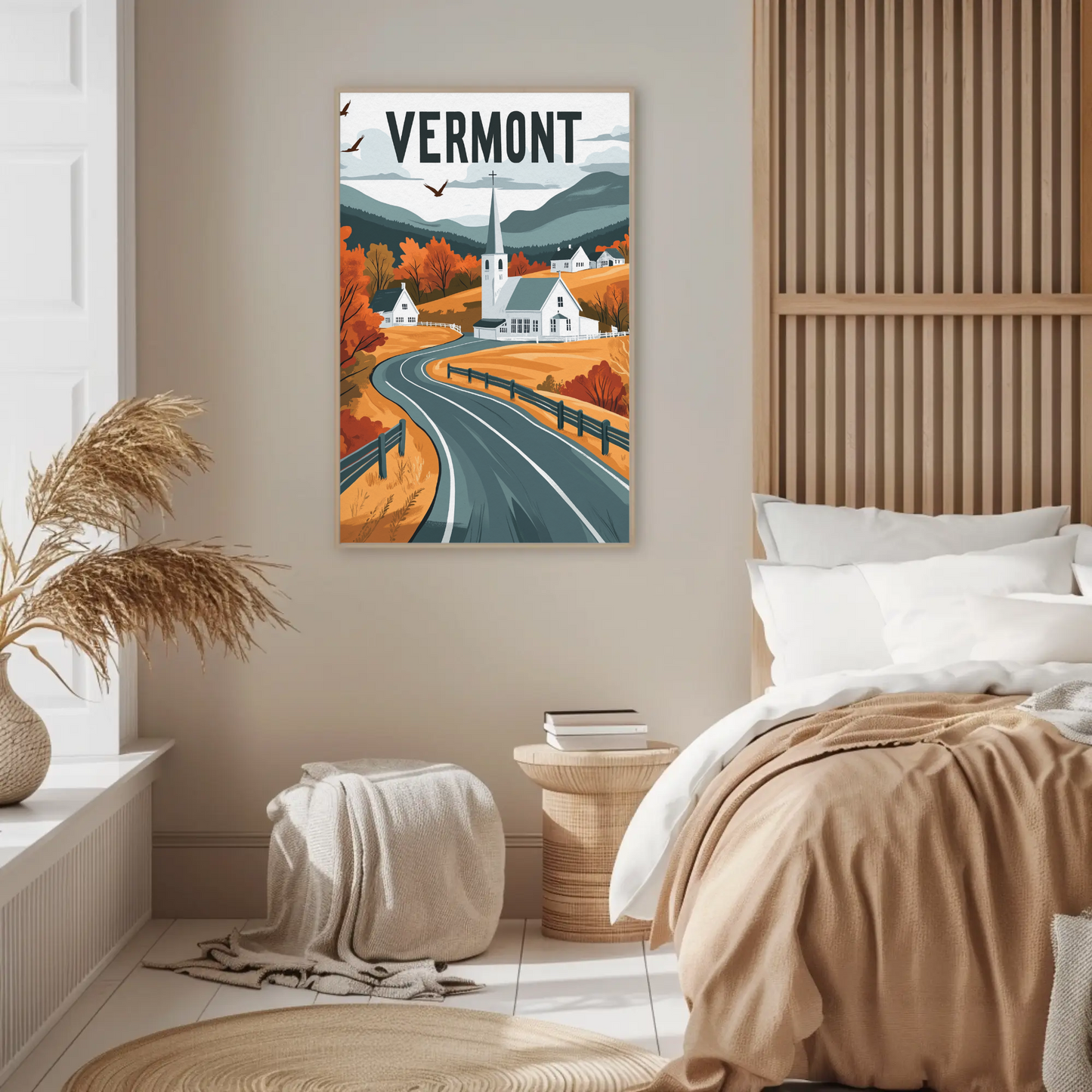 Vermont Vintage Poster - Fall Countryside