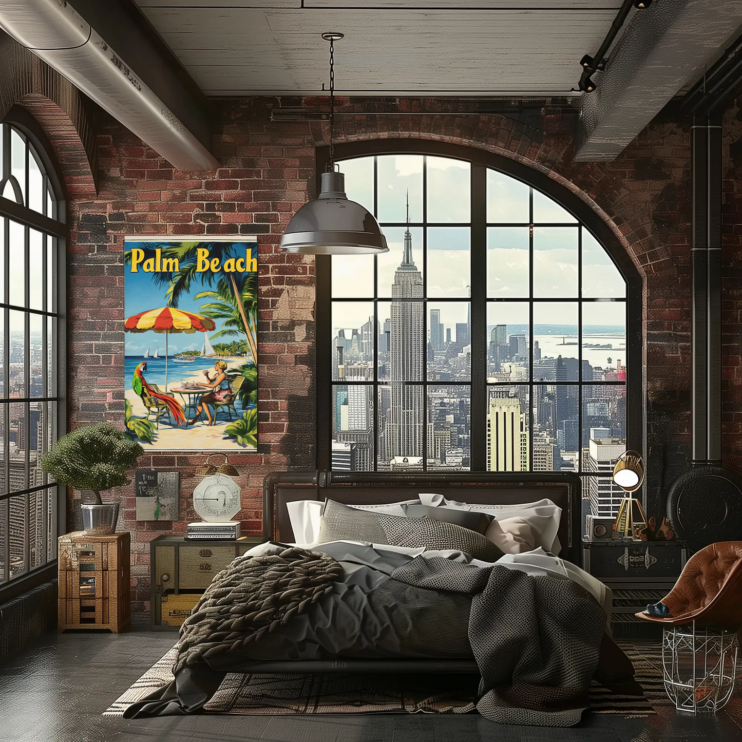 Palm Beach Vintage Poster Cafe Scene