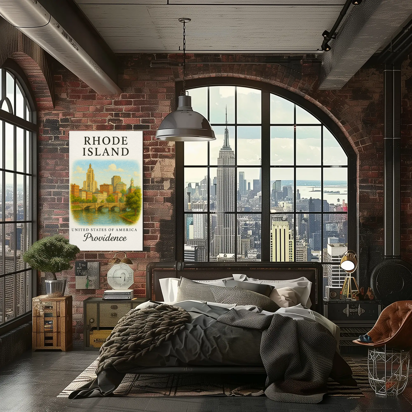 Rhode Island, Providence Signature Series Vintage Travel Poster