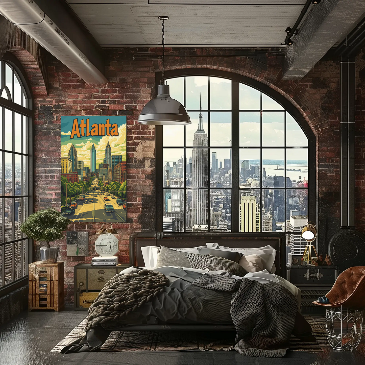 Atlanta Georgia Skyline Vintage Poster