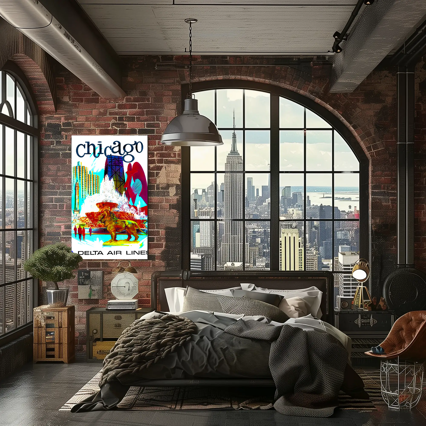 Chicago Vintage Travel Air Lines Poster