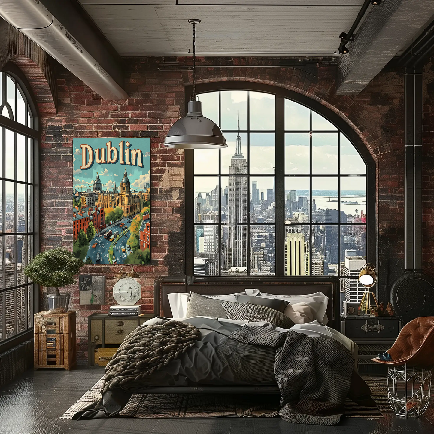 Vintage Poster - Dublin Skyline View