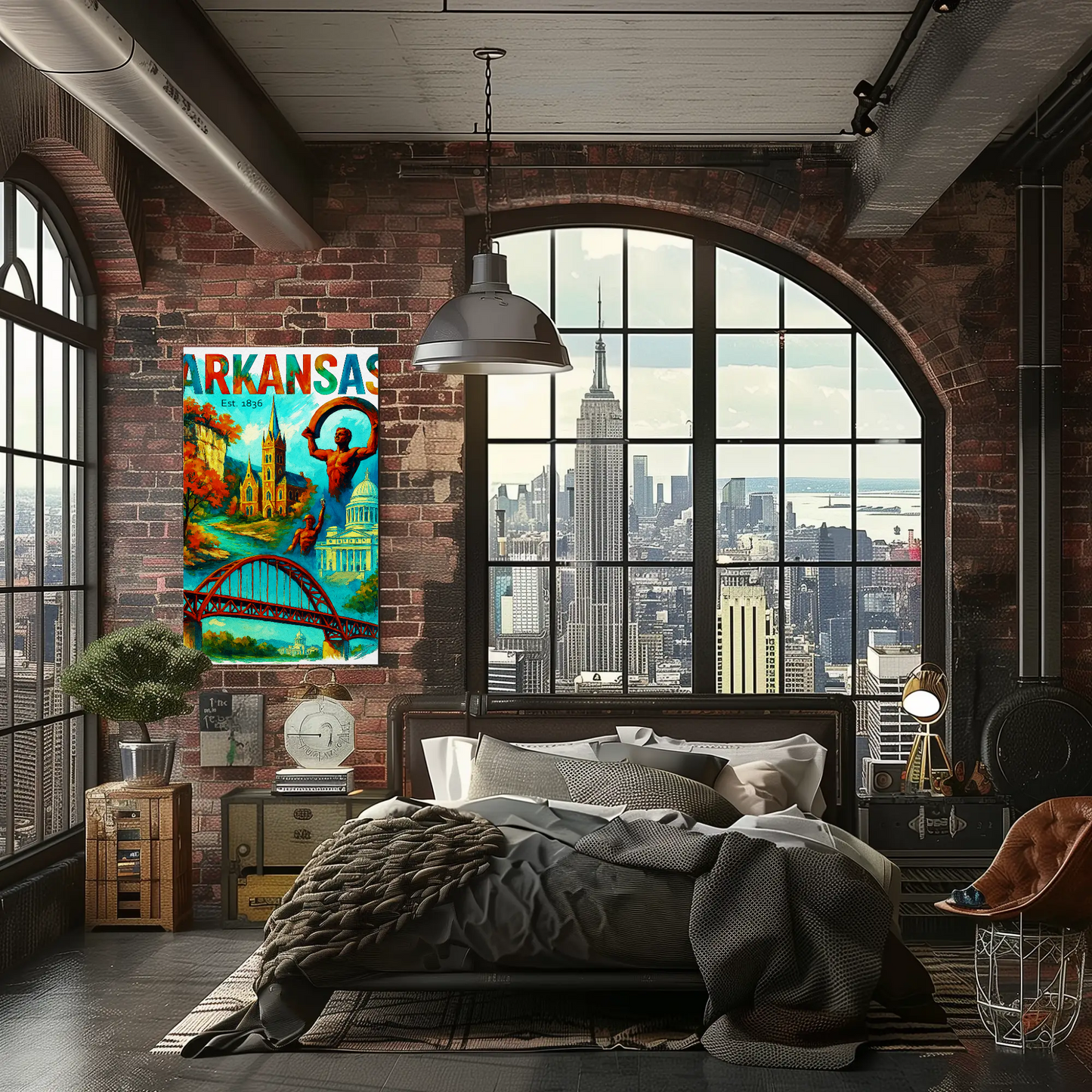 Arkansas Wall Art Vintage Travel Poster