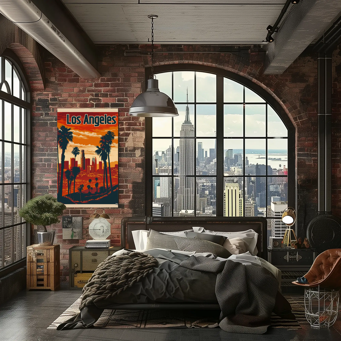 Los Angeles Vintage Poster - Sunset Cityscape