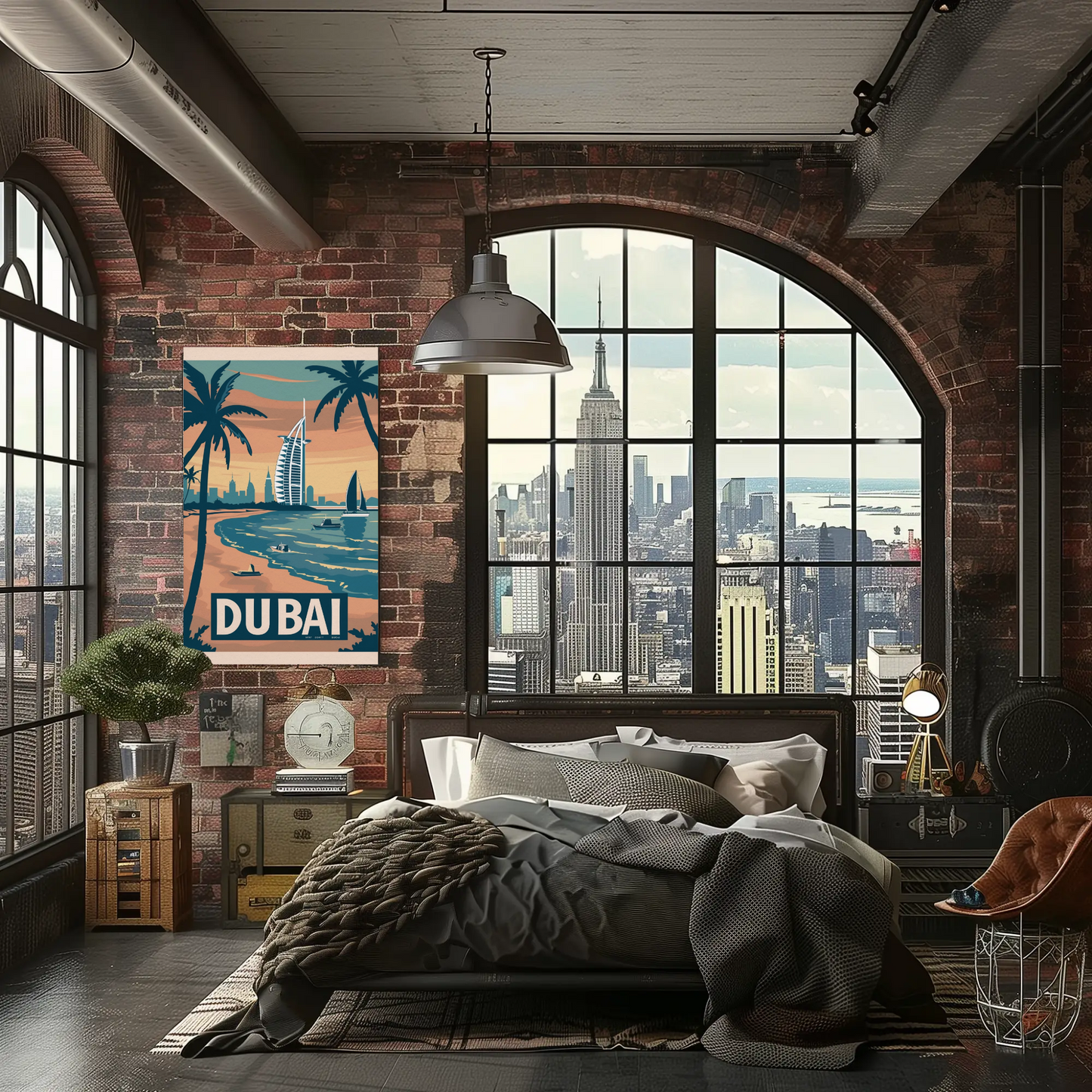 Dubai Beach Vintage Poster