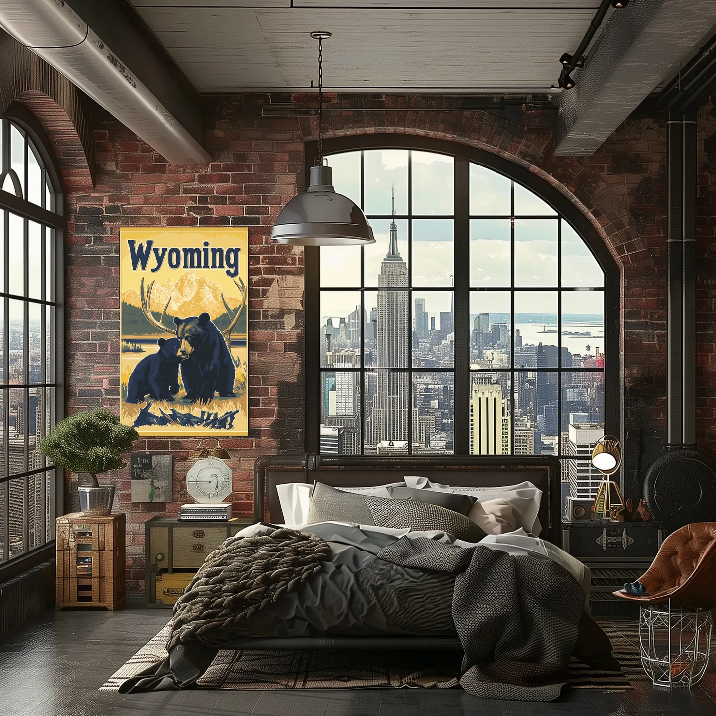 Wyoming Black Bear Vintage Poster