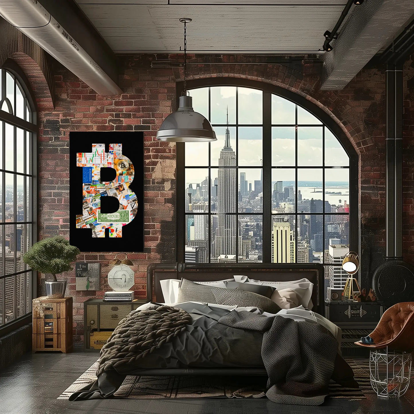Vintage Poster Bitcoin Collage Art