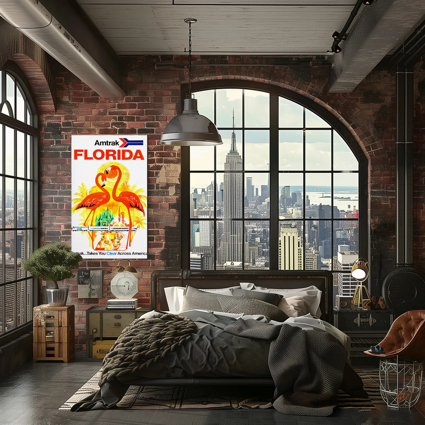 Amtrak Florida Vintage Poster