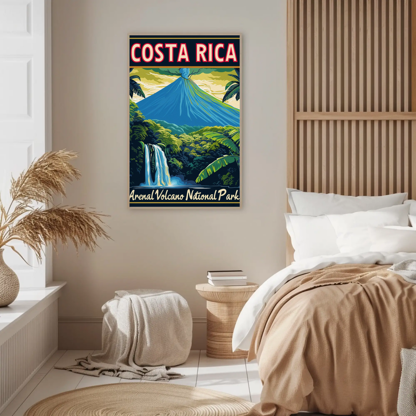 Costa Rica Arenal Volcano National Park Vintage Style Poster