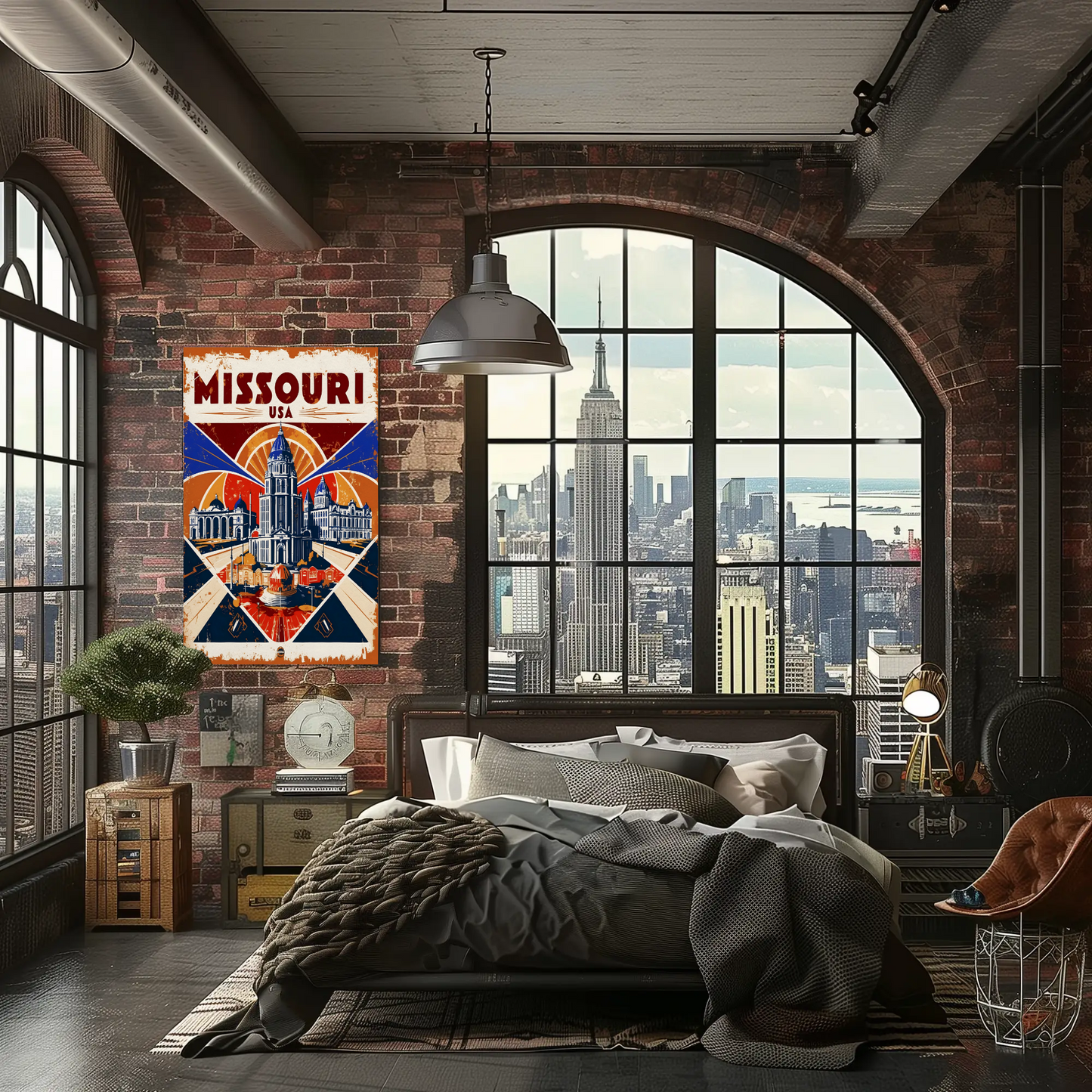 Missouri USA Historic Dome Skyline Vintage Travel Poster