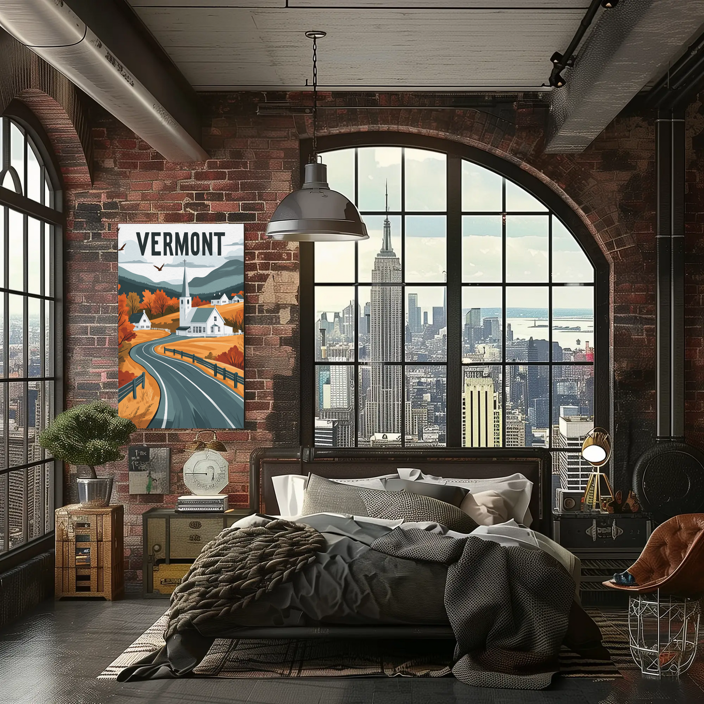 Vermont Vintage Poster - Fall Countryside