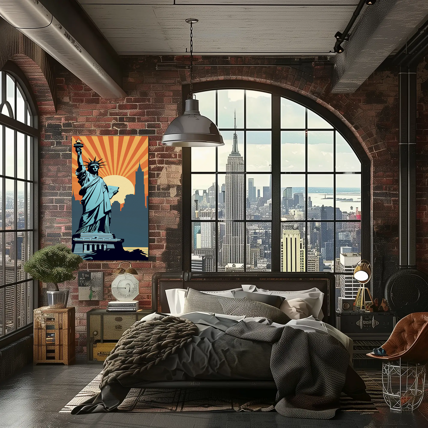 Statue of Liberty New York Vintage Travel Poster