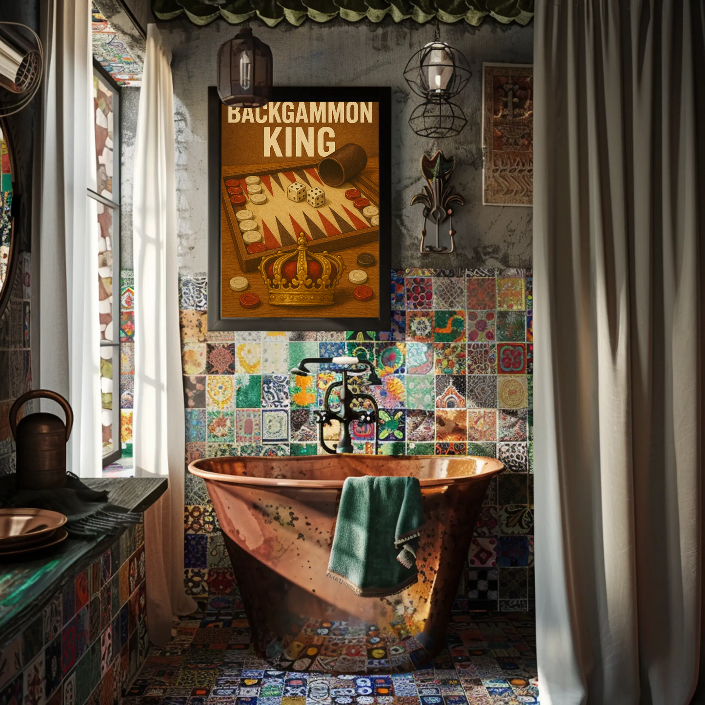 Backgammon King Vintage Poster