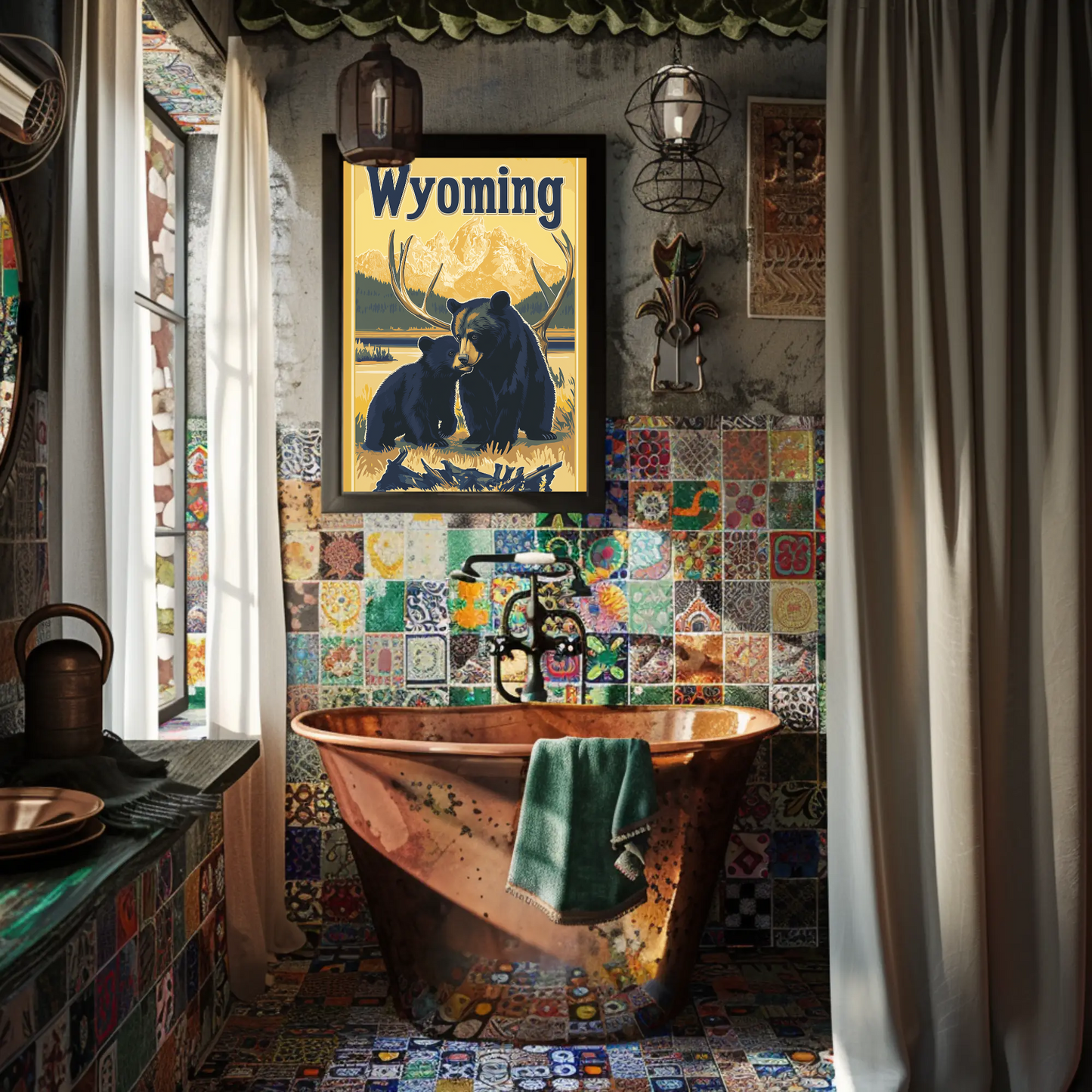 Wyoming Black Bear Vintage Poster