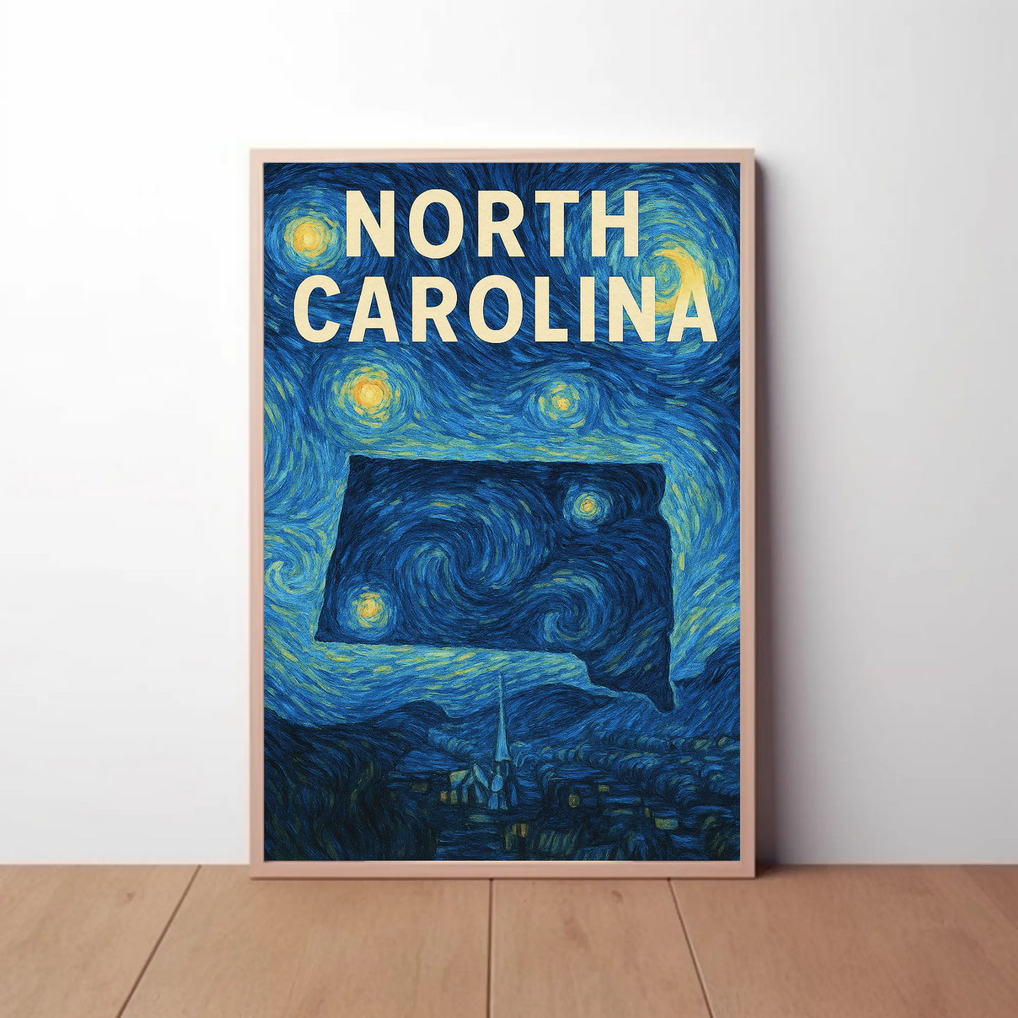 North Carolina Starry Night Poster