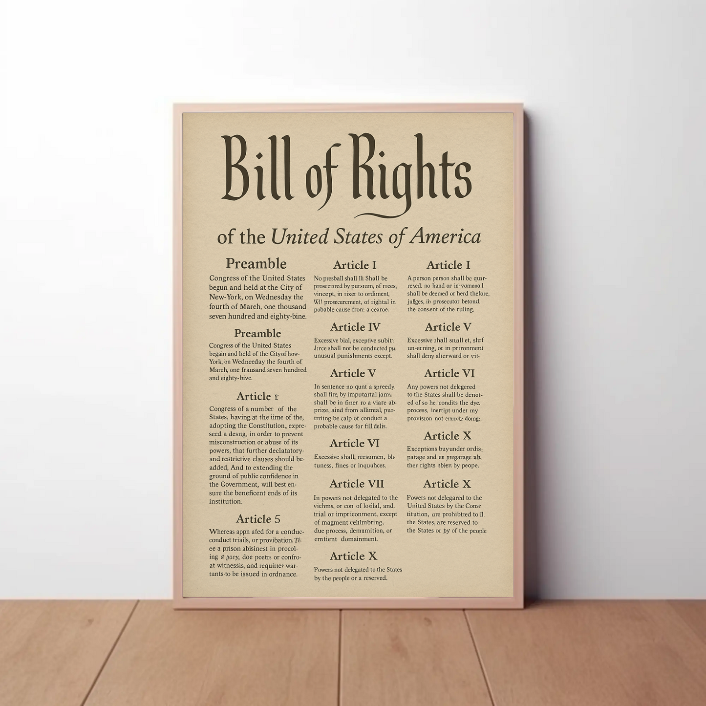 Bill Of Rights United States Poster