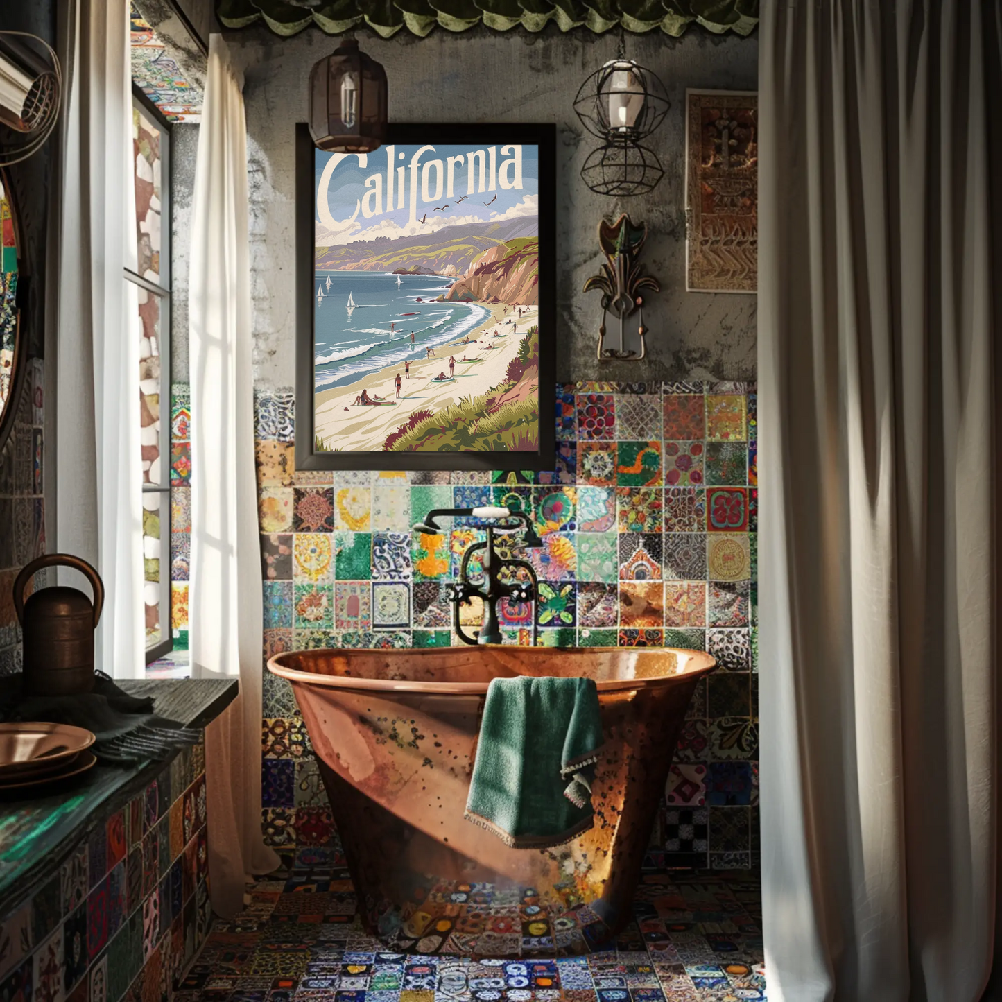 California Beach Vintage Poster