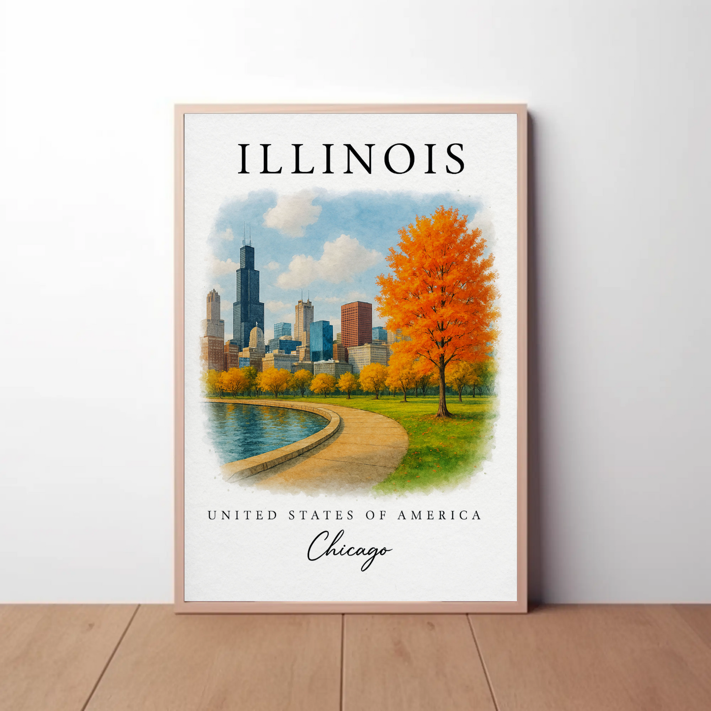 Illinois, Chicago Signature Series Vintage Travel Poster