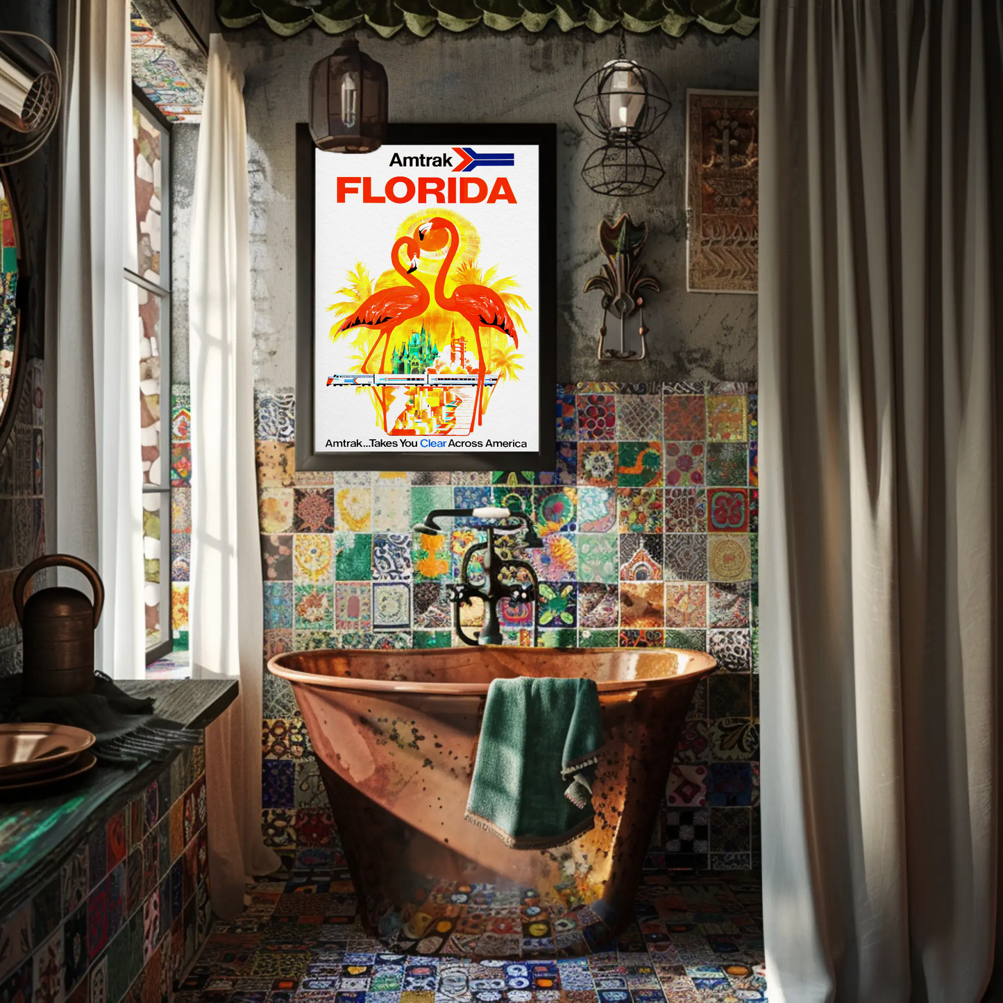 Amtrak Florida Vintage Poster