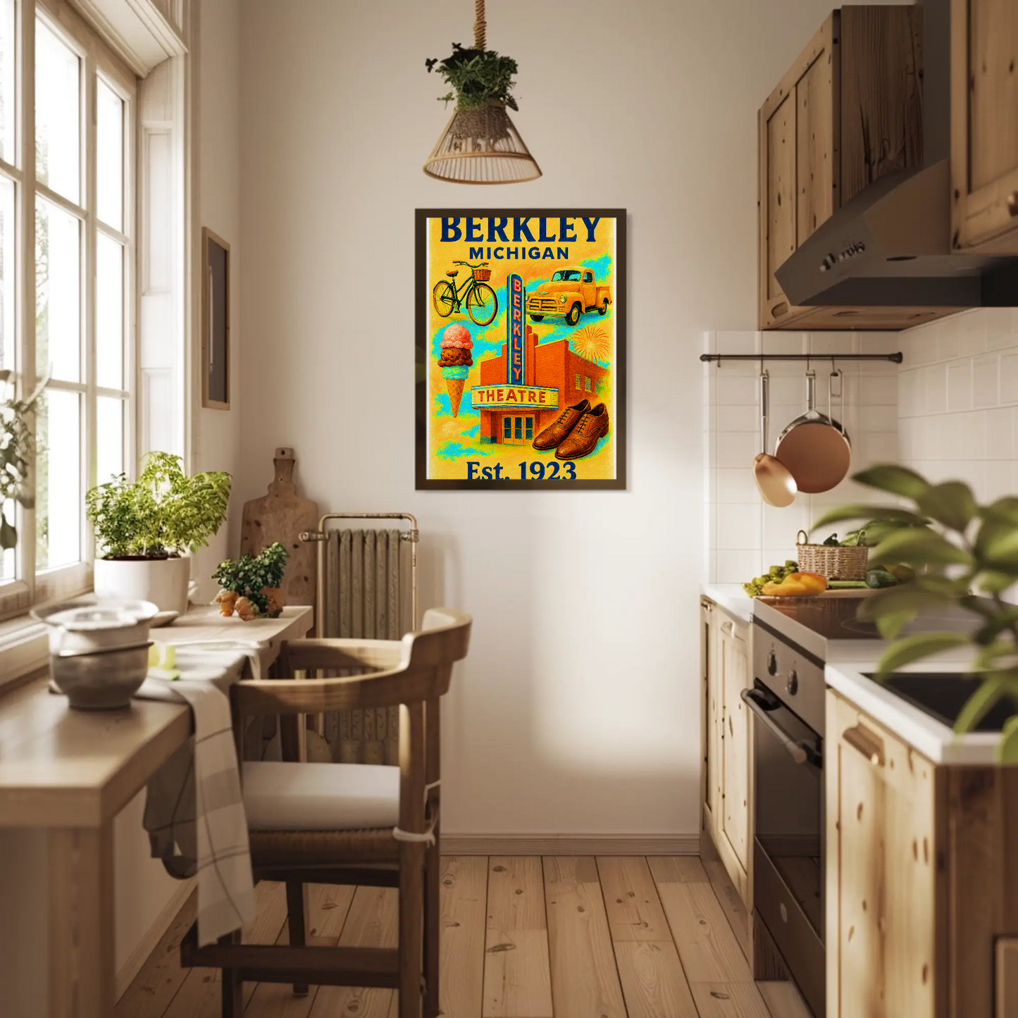Berkley Michigan Wall Art Vintage Travel Poster