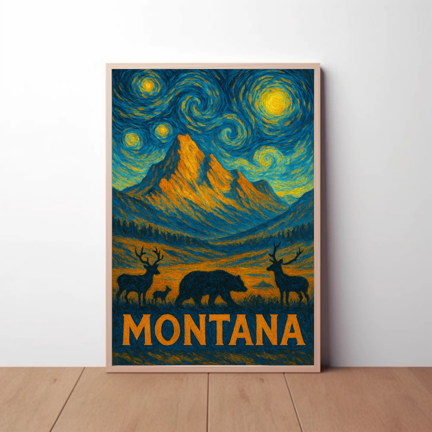 Montana Starry Night Poster