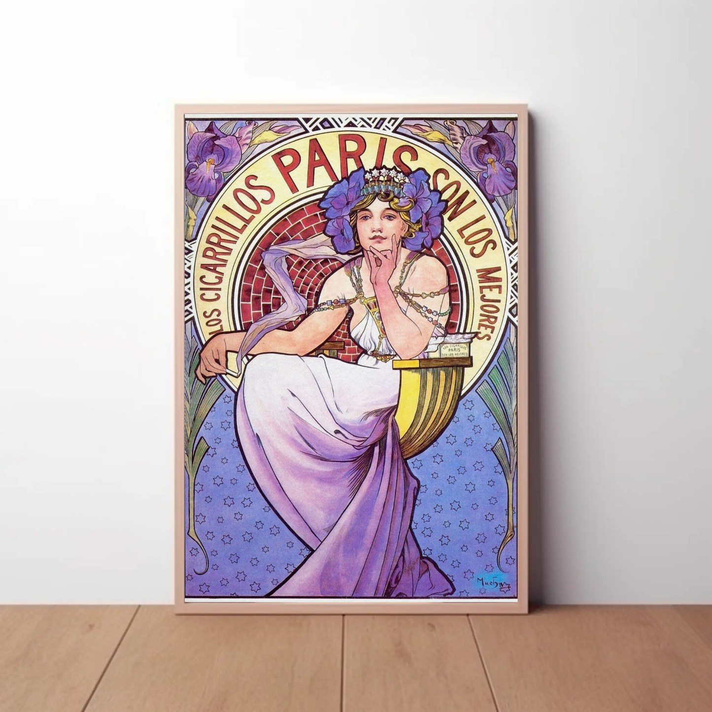 Paris Cigarette Art Nouveau Vintage Travel Poster