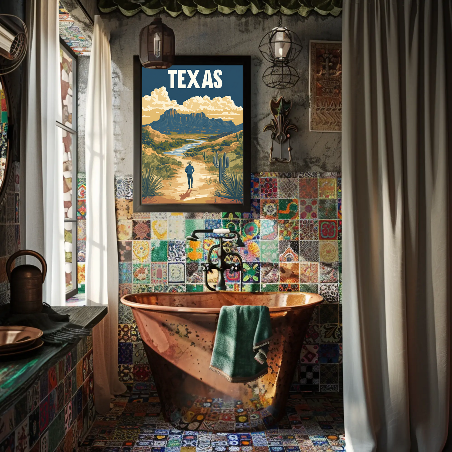 Texas Vintage Poster - Western Landscape