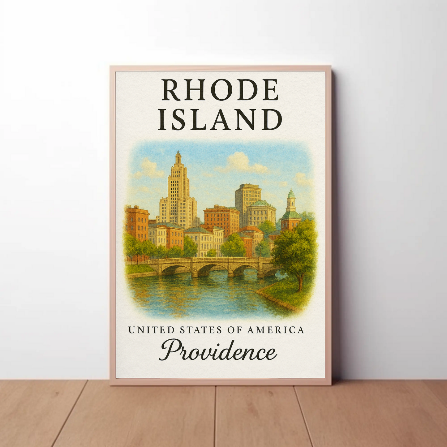 Rhode Island, Providence Signature Series Vintage Travel Poster