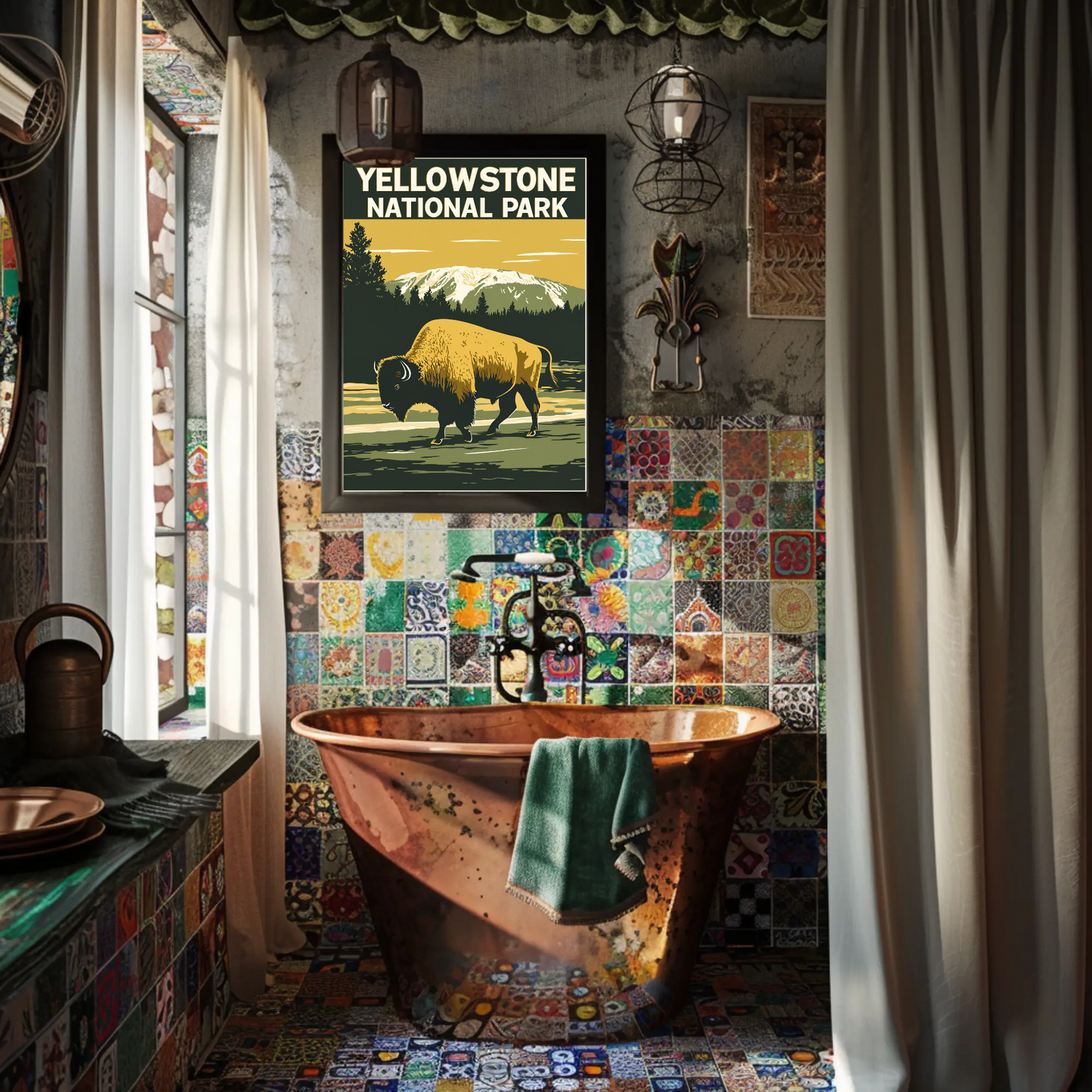 Yellowstone National Park Vintage Style Poster