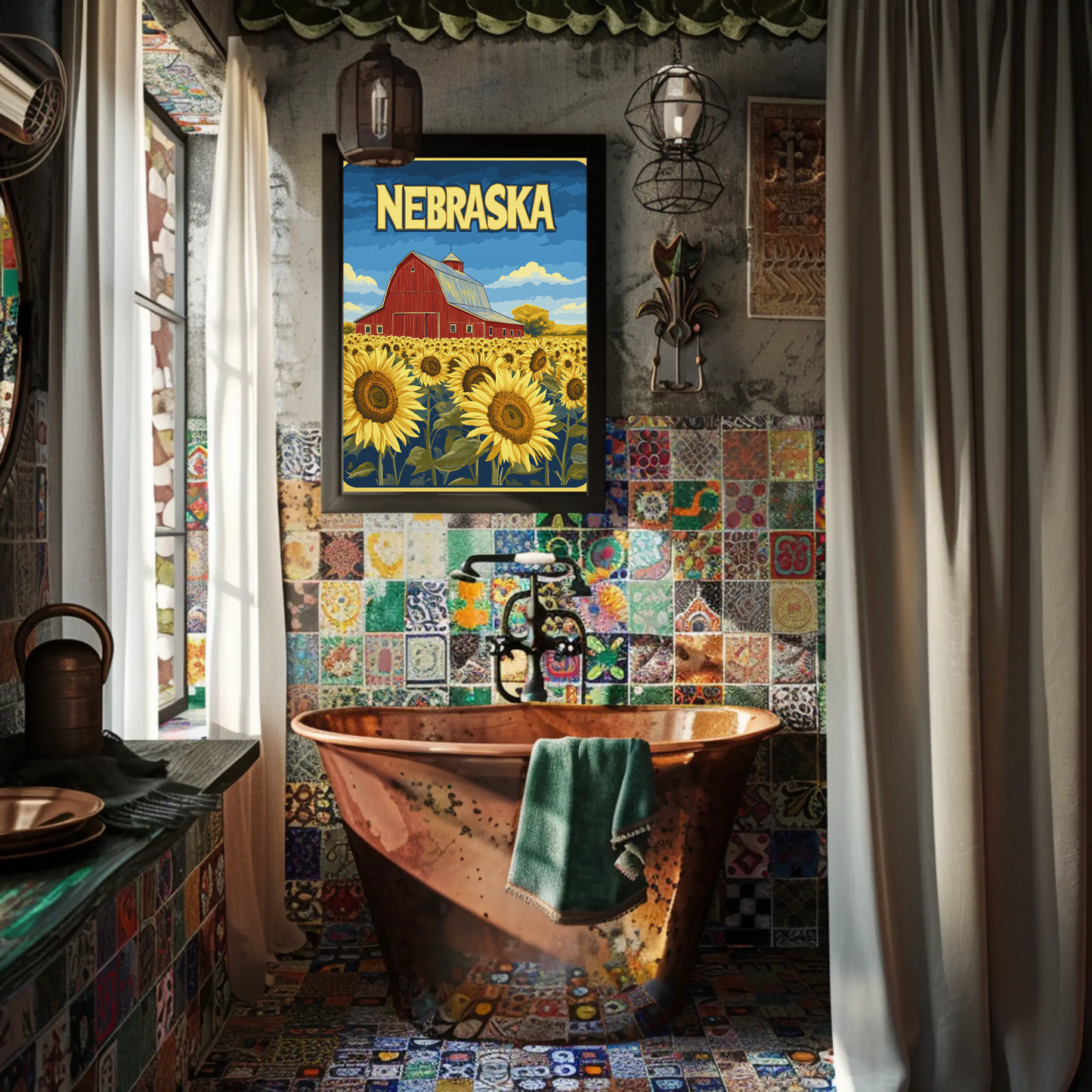 Nebraska Sunflower Fields Poster