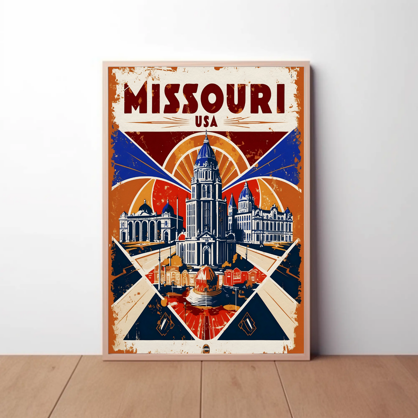 Missouri USA Historic Dome Skyline Vintage Travel Poster