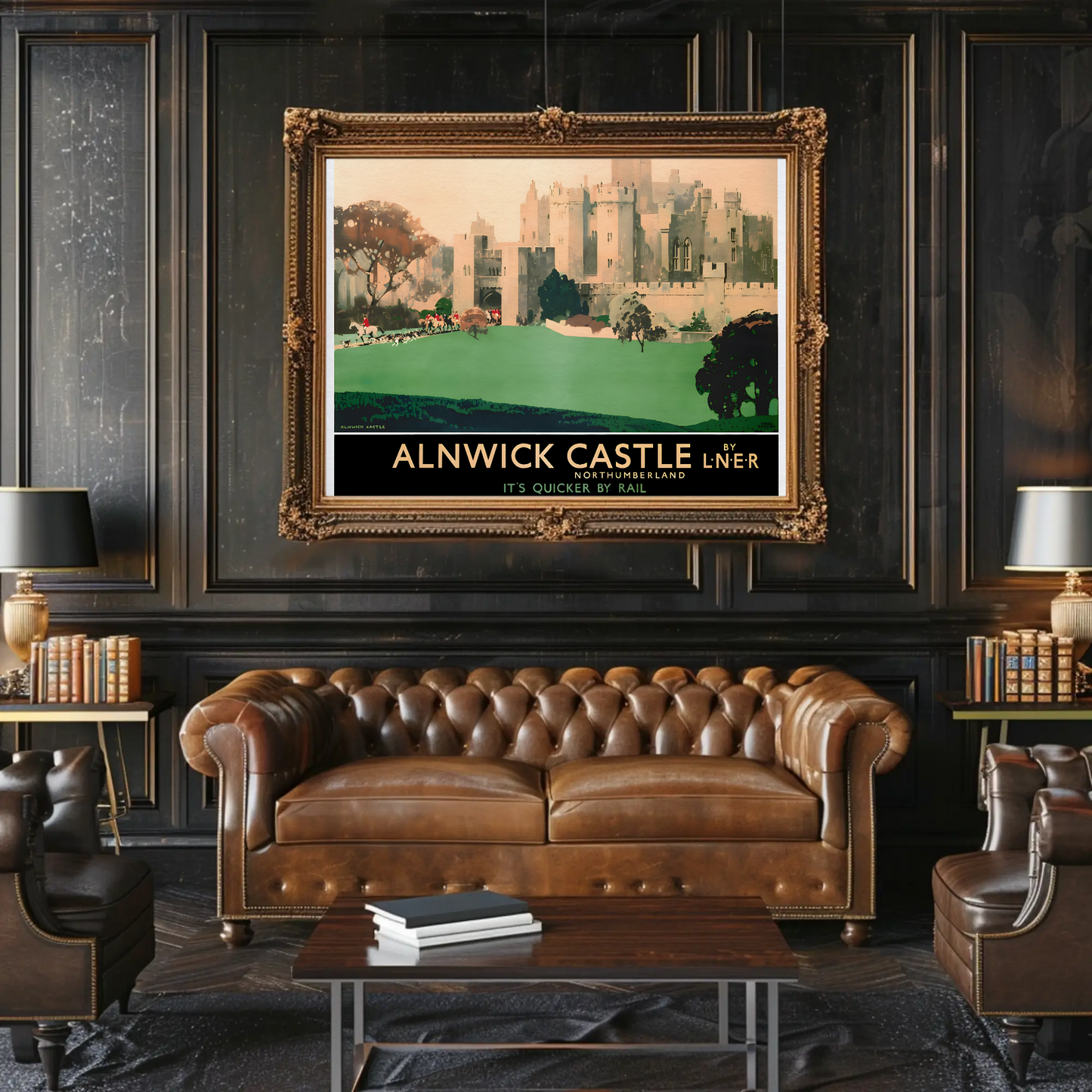 Alnwick Castle - It's Quicker by Rail Poster