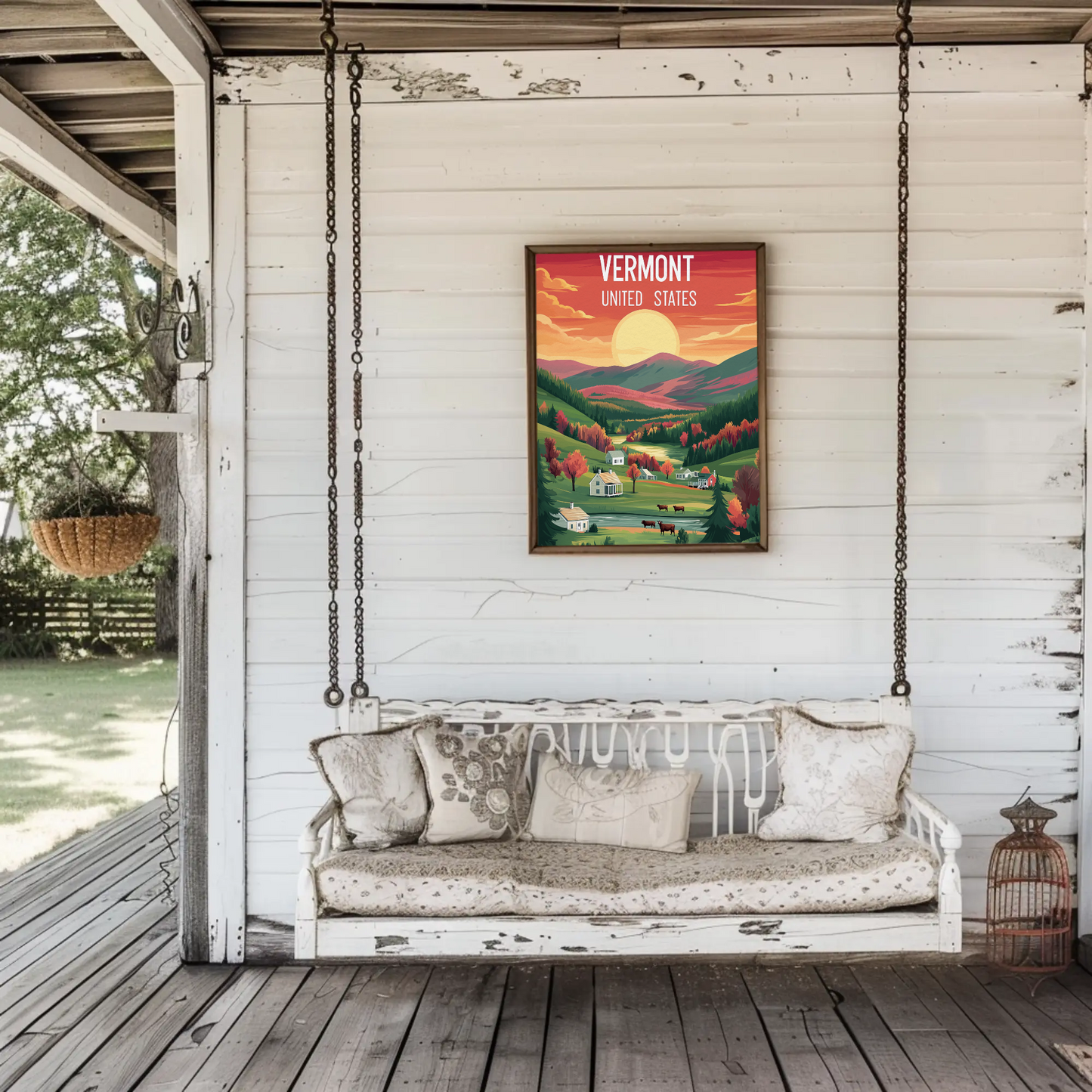 Vermont Vintage Poster - Sunset Valley