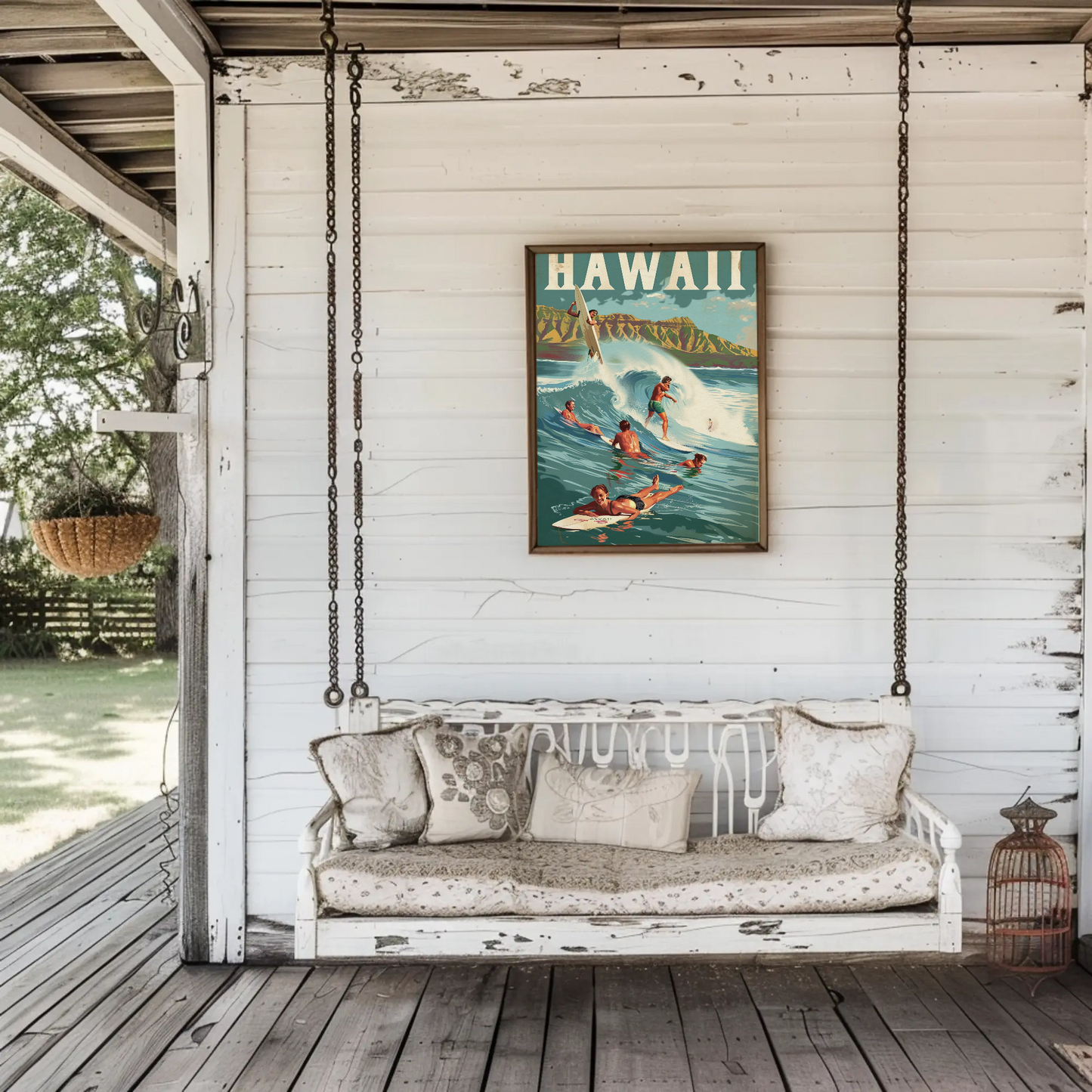 Vintage Poster Hawaii Surfing