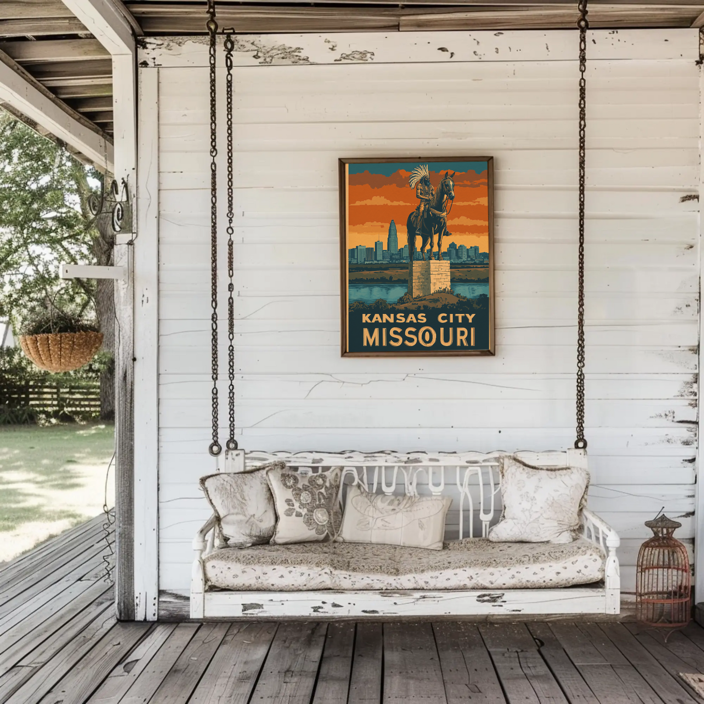 Kansas City Missouri Vintage Poster - Native Monument