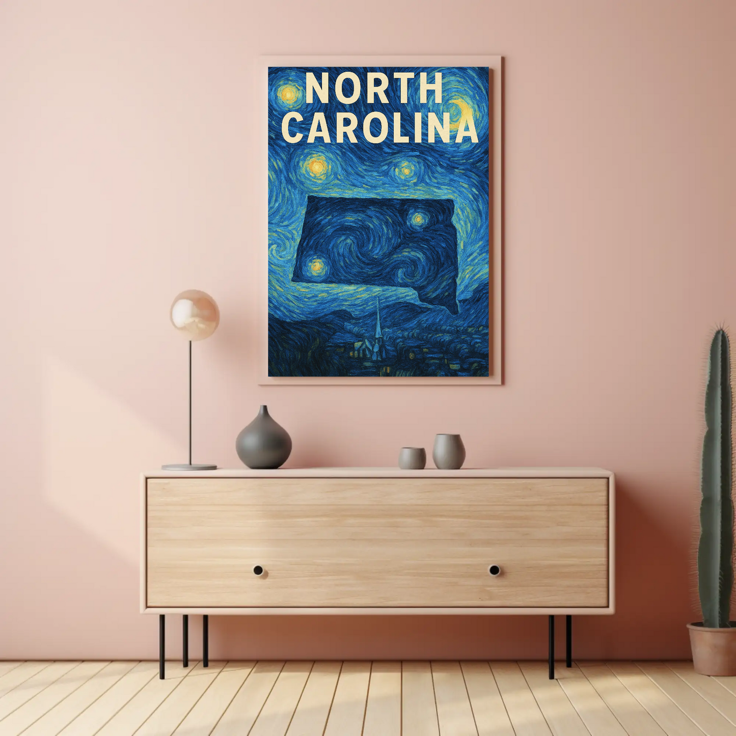 North Carolina Starry Night Poster