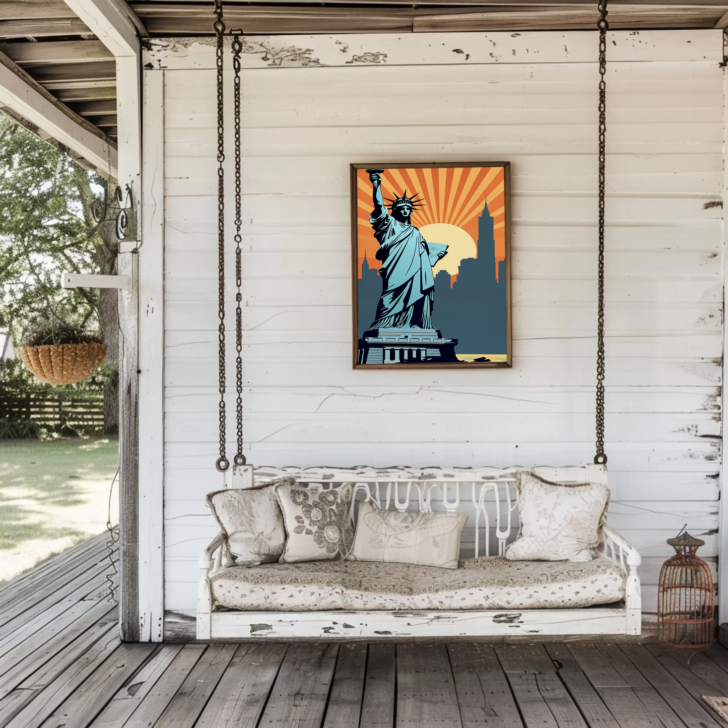Statue of Liberty New York Vintage Travel Poster