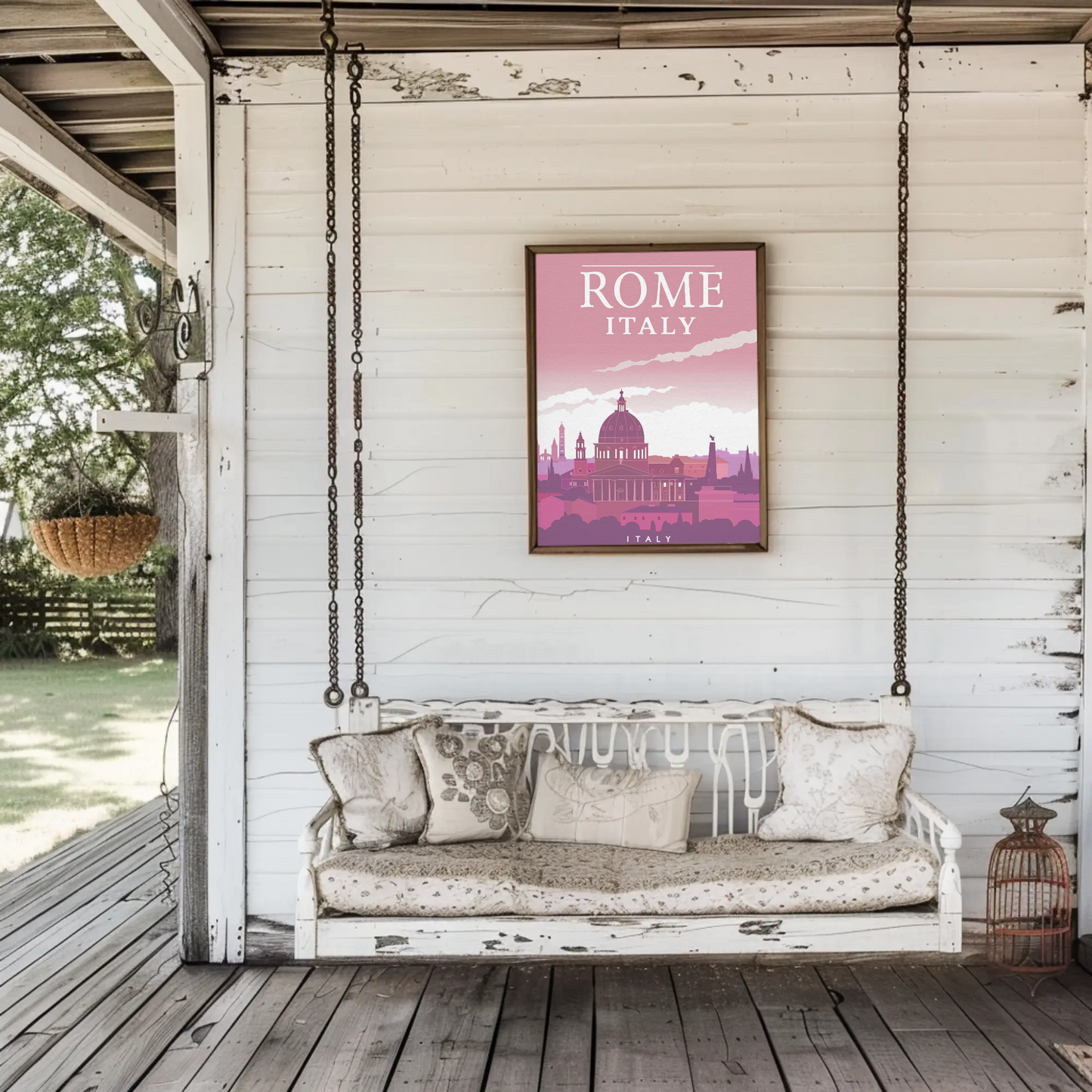 Rome: Cityscape in Pink Hues