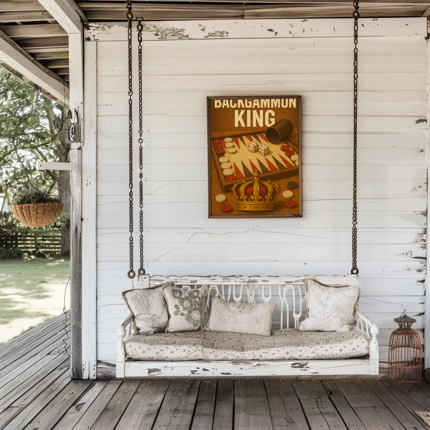 Backgammon King Vintage Poster