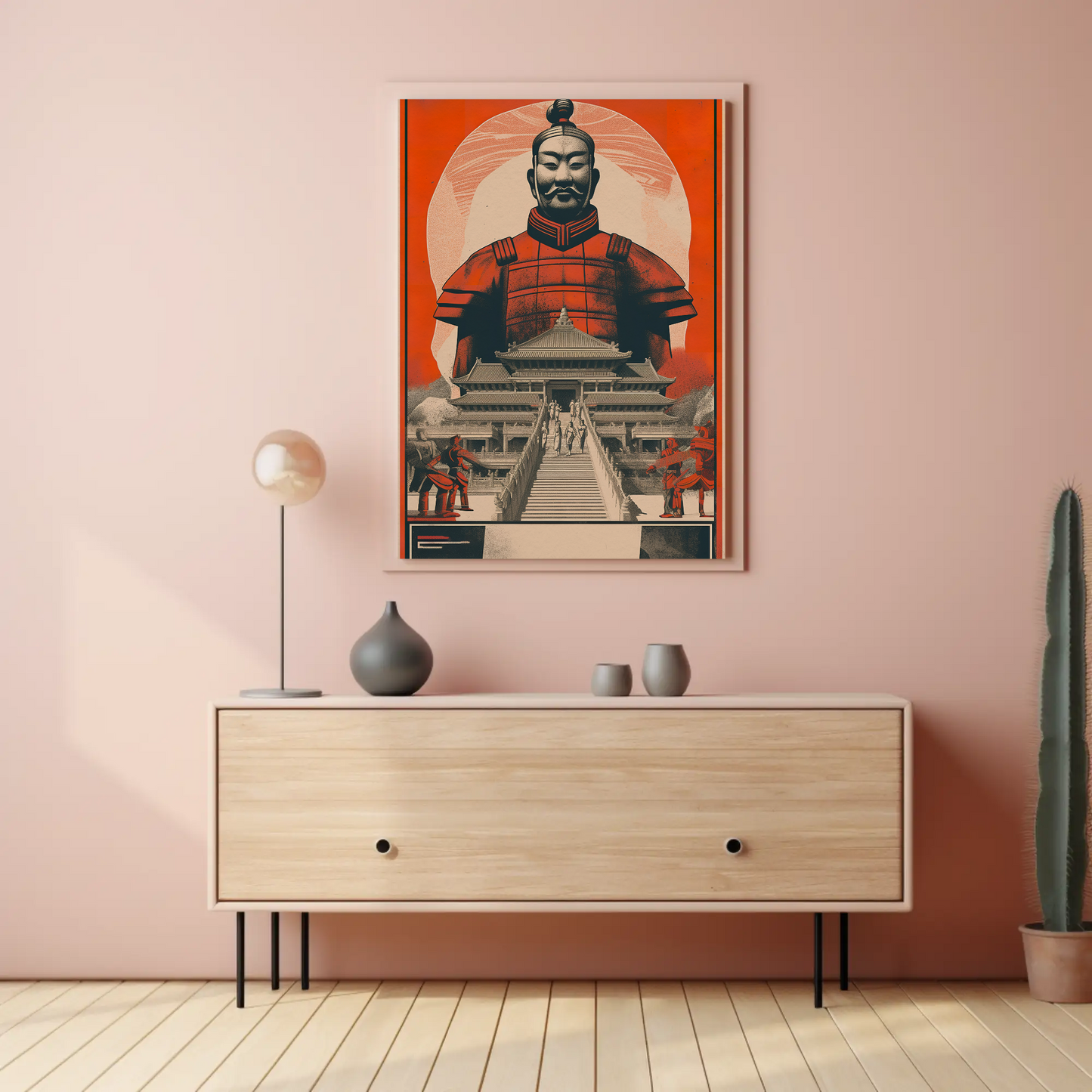 Terracotta Warrior Xian China Palace Vintage Travel Poster