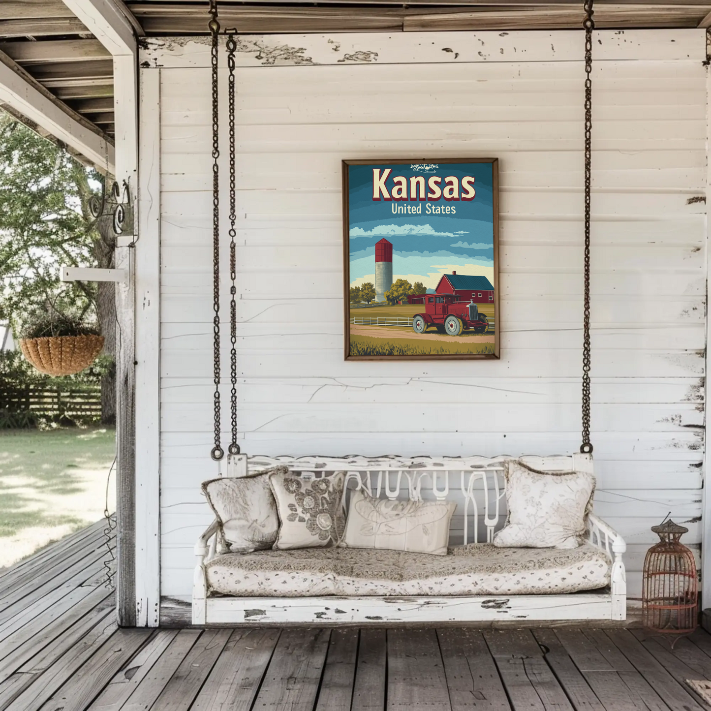 Kansas Farm Truck Vintage Poster