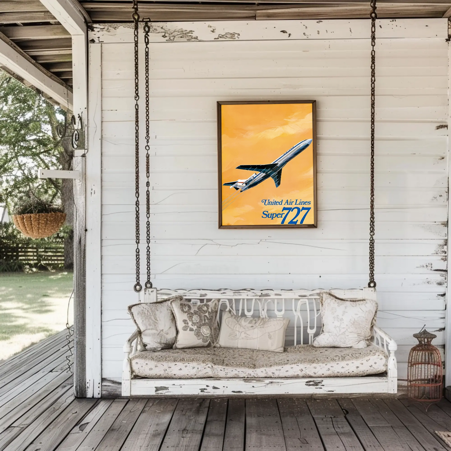 United Airlines Super 727 Vintage Poster
