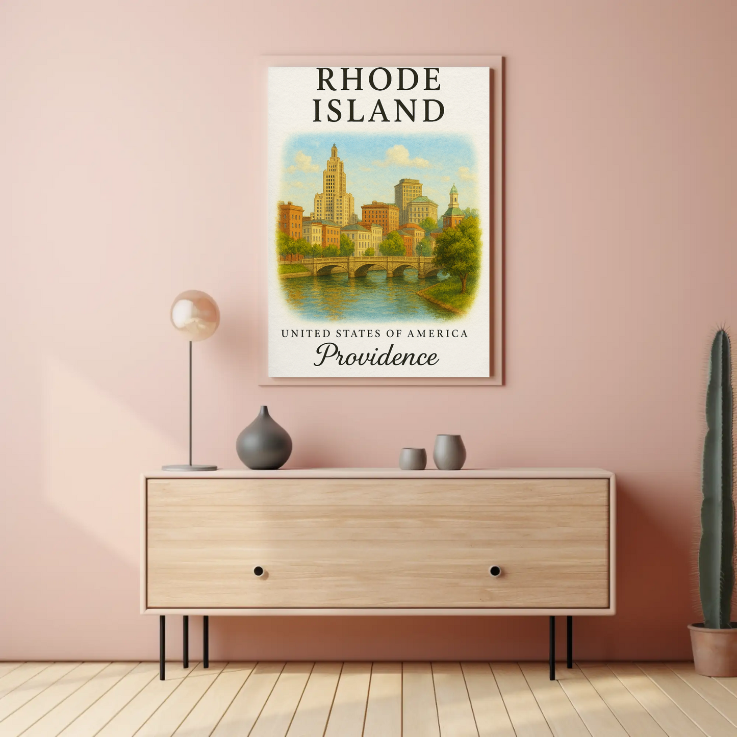Rhode Island, Providence Signature Series Vintage Travel Poster