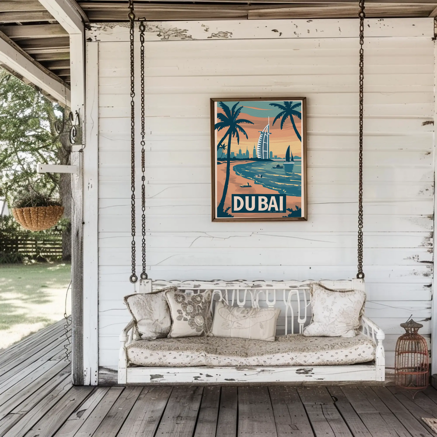 Dubai Beach Vintage Poster