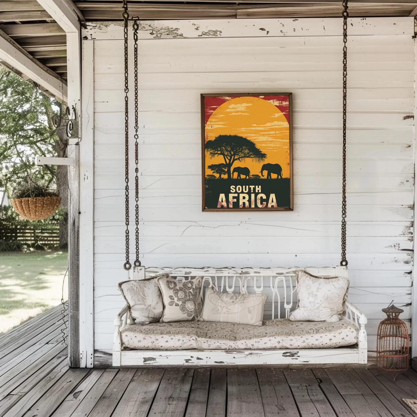 South Africa Sunset Vintage Poster