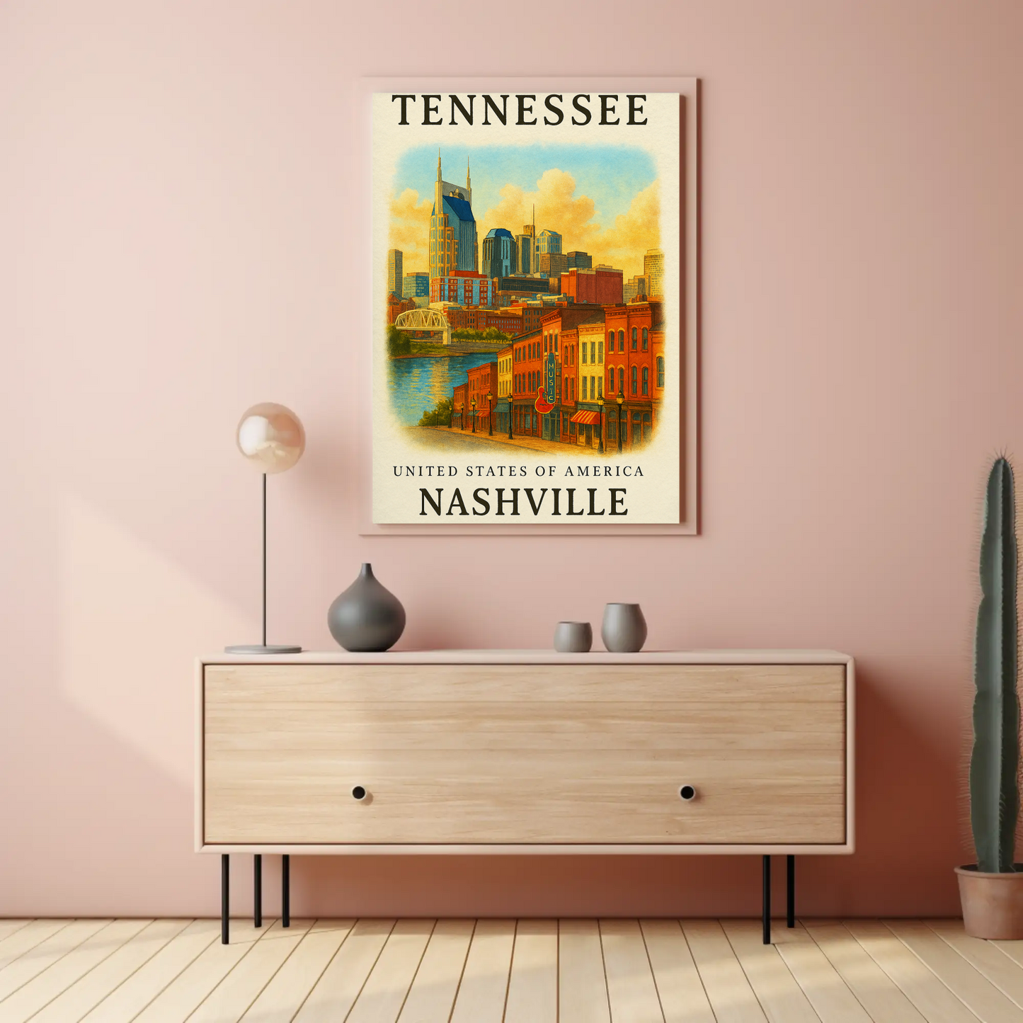 Tennessee, Nashville Signature Series Vintage Travel Poster