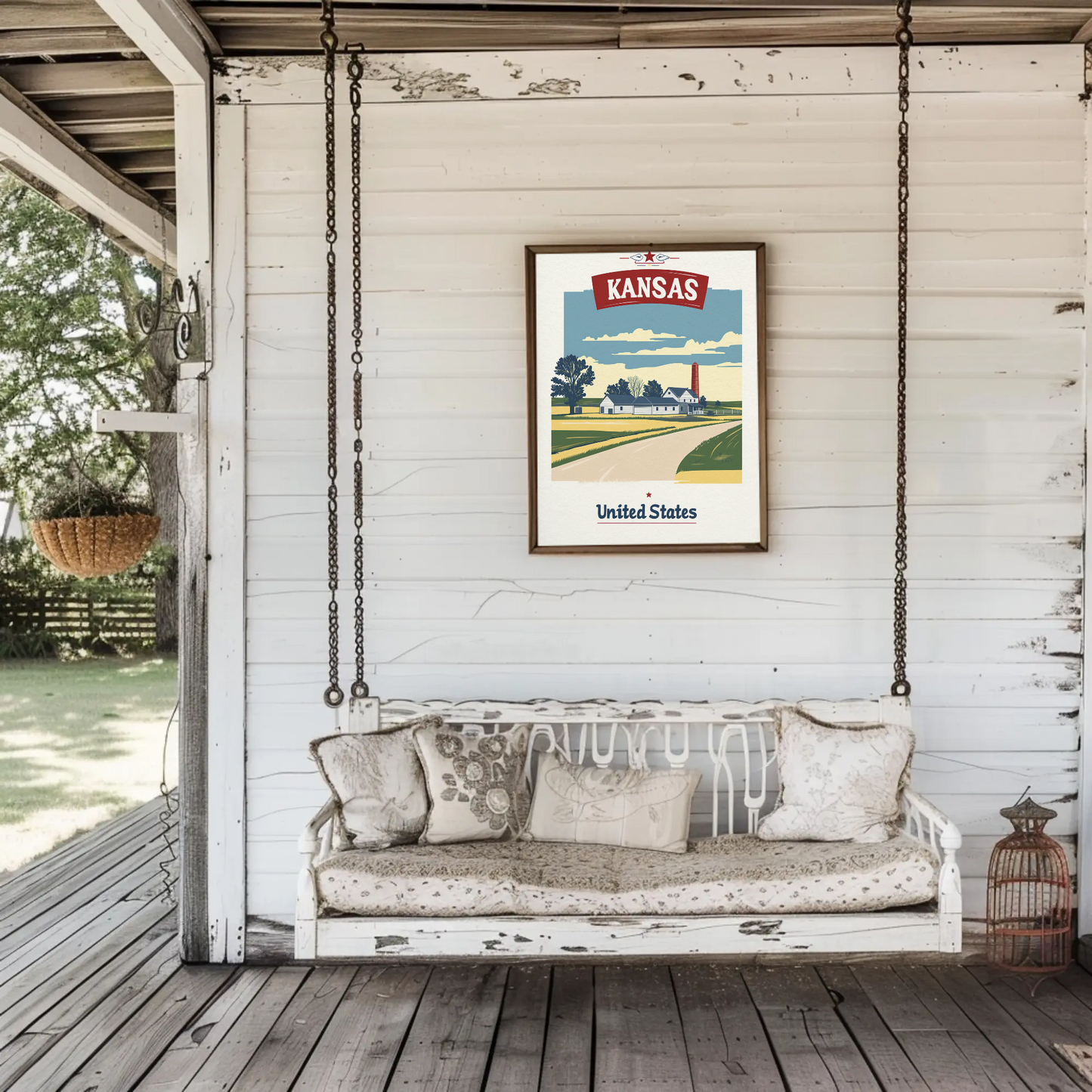 Kansas Country Road Vintage Poster