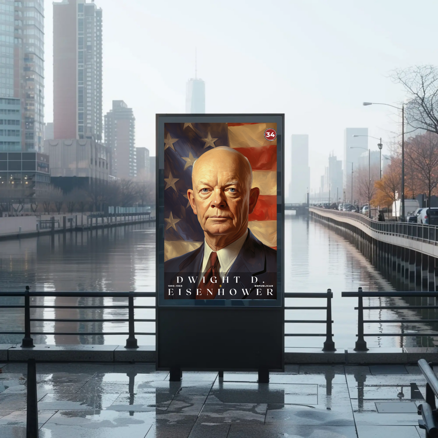 Dwight Eisenhower 34th President Of The United States Portrait