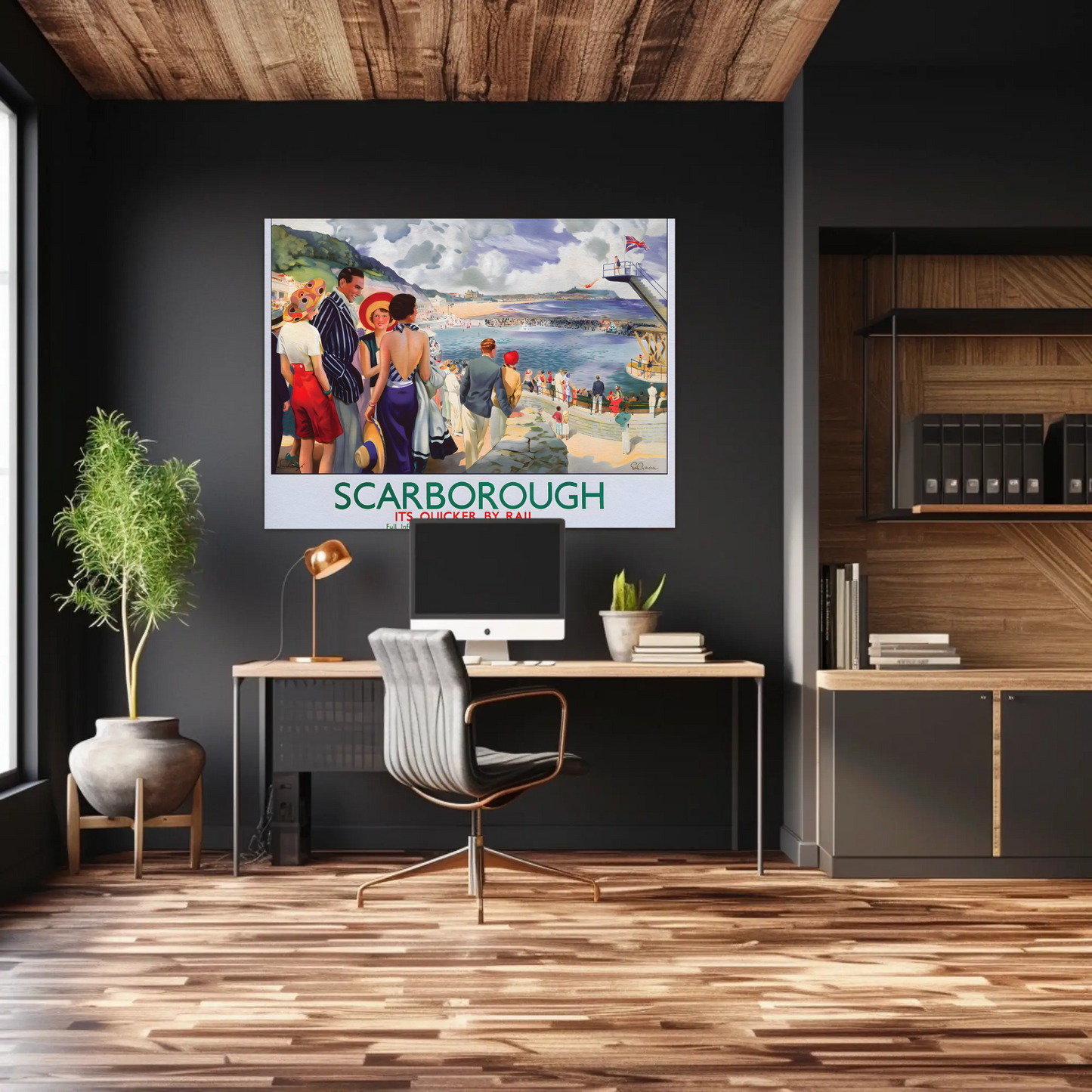 Scarborough - It's Quicker by Rail Poster