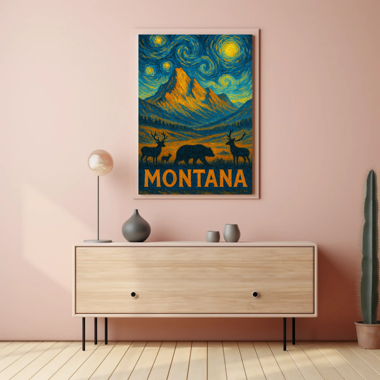 Montana Starry Night Poster